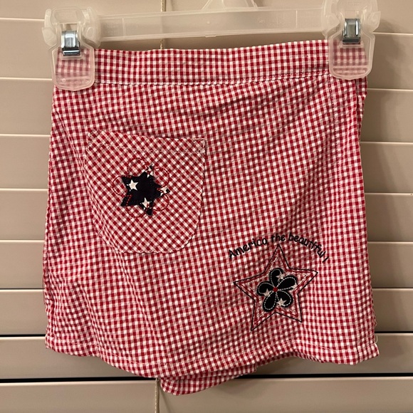 Red, White, Blue Toddler 3T/3 Skort Smocked Tank Top Patriotic Stars America Set - Picture 6 of 12